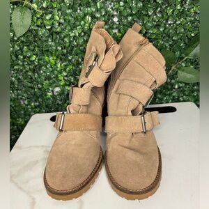 Crown Vintage Tan Suede Slouchy Ankle Boots